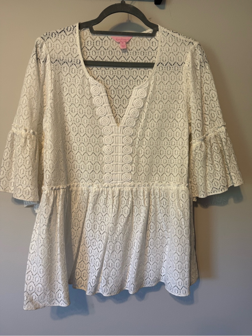 Lilly Pulitzer Crochet Peplum Tunic